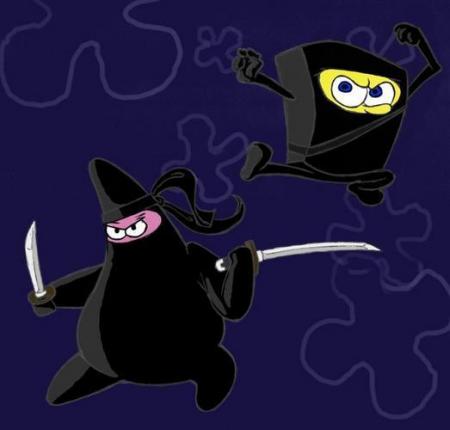 Bob l'eponge et patrique ninja!!!!!!!